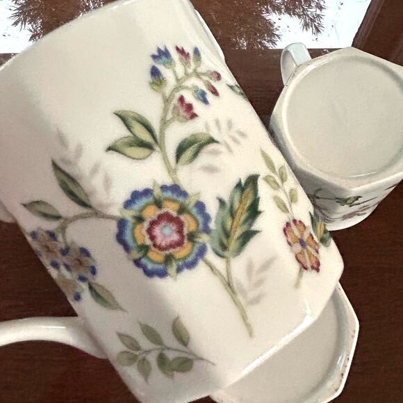 Vintage Sadek Floral Octagon Shape Buckingham Mugs set of 4, Made in Japan - Picture 10 of 11